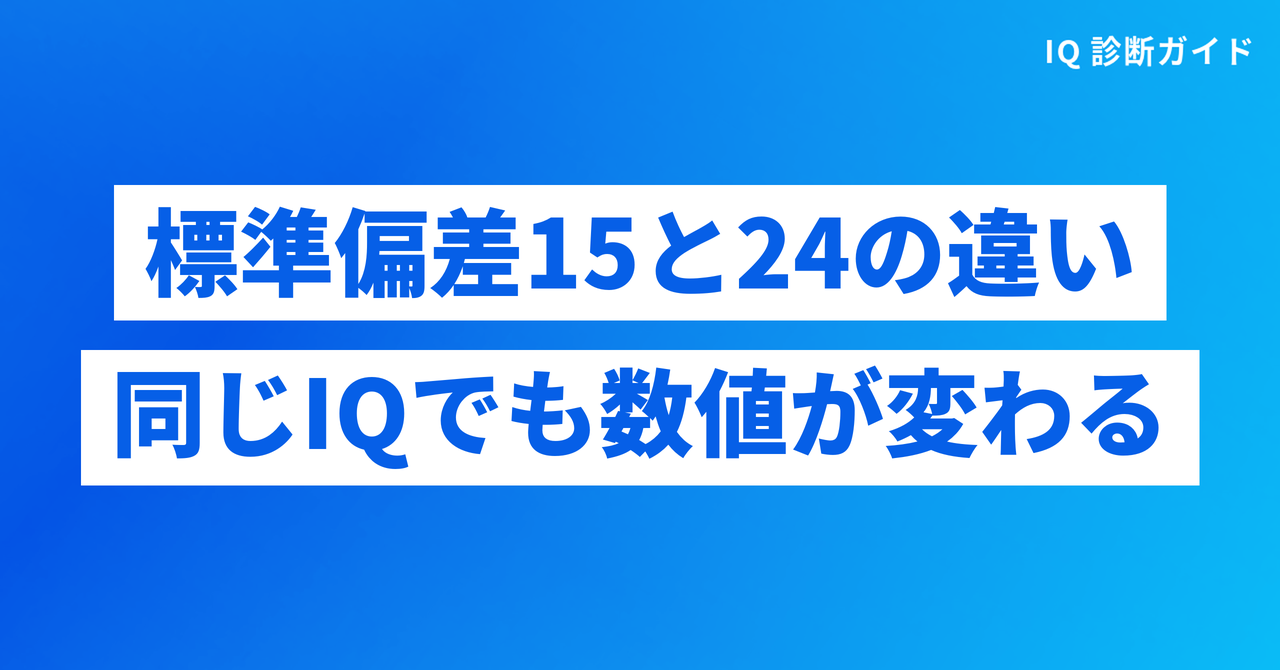 標準偏差15と24の違いとIQ分布の見え方