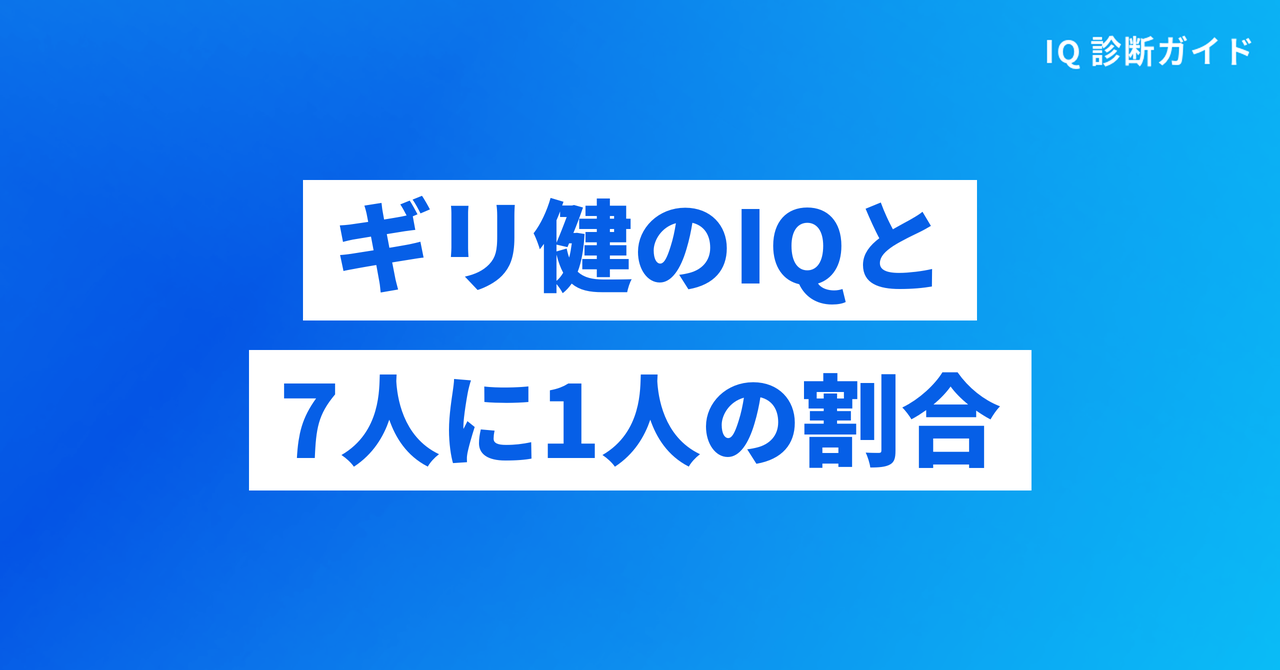 ギリ健のIQと7人に1人の割合