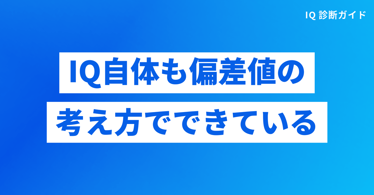 IQ自体も偏差値の考え方でできていることを示す見出し画像