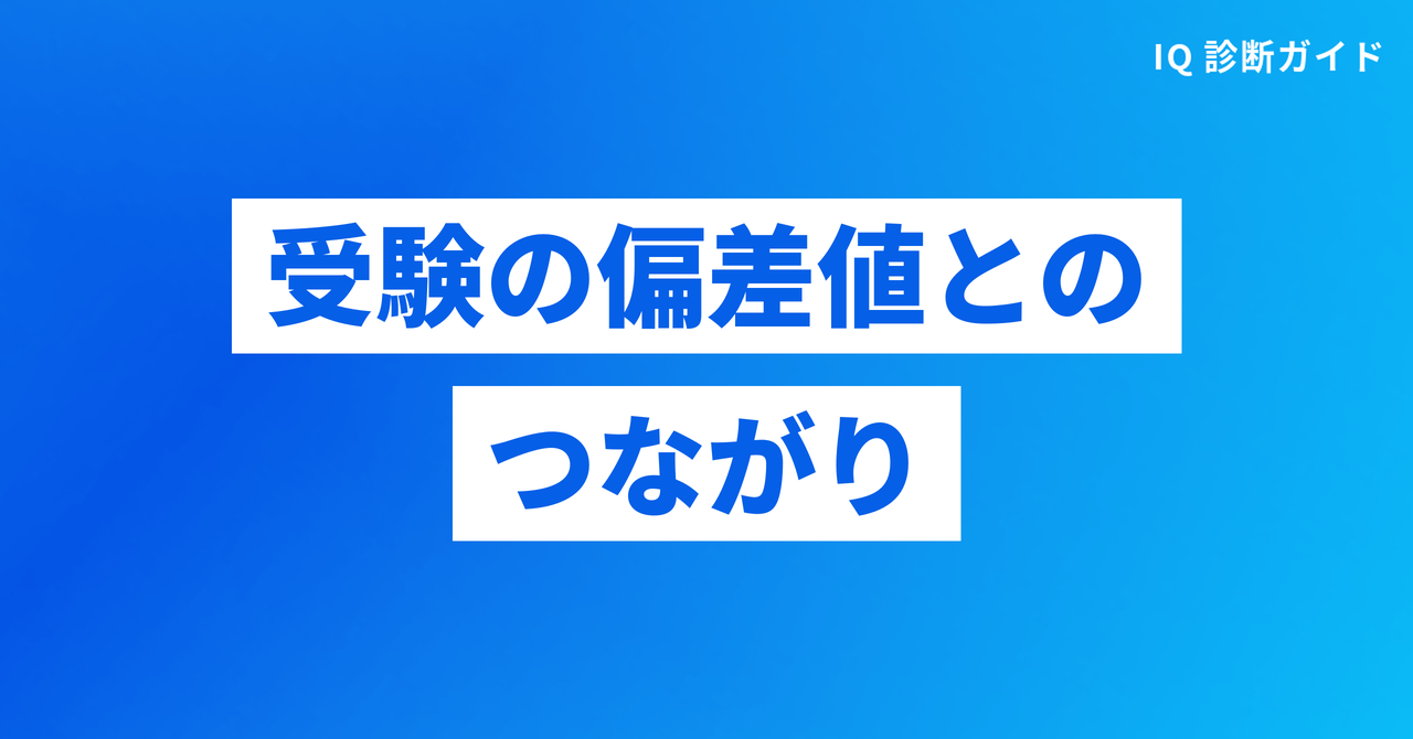 受験の偏差値とのつながりを示すIQと偏差値の見出し画像